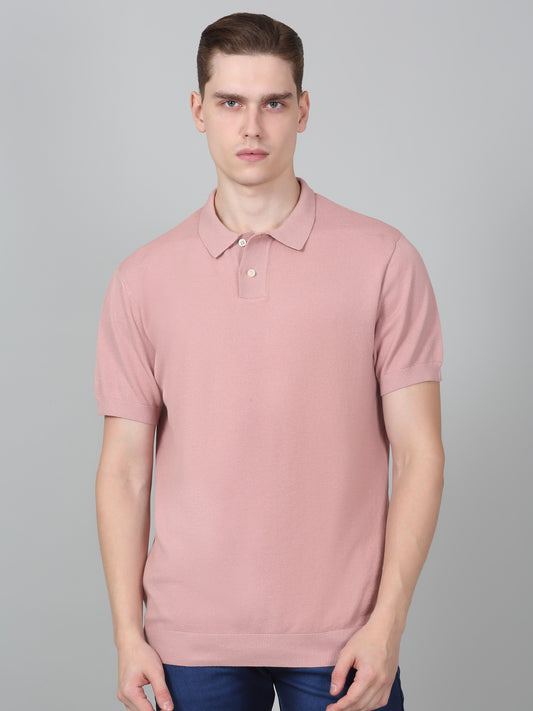 T-Shirt for Men | Breathable & Soft with Color Fastness Regular Fit Polo Neck Cotton Blend Fabric Solid Pattern