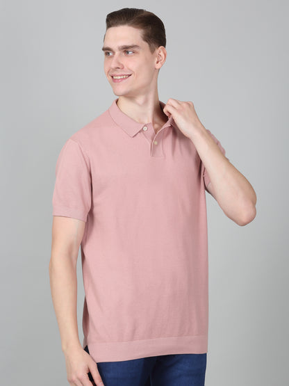 T-Shirt for Men | Breathable & Soft with Color Fastness Regular Fit Polo Neck Cotton Blend Fabric Solid Pattern