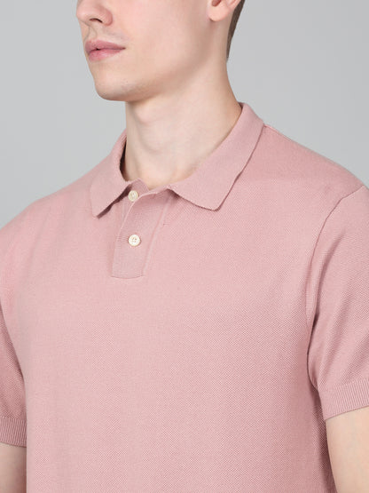 T-Shirt for Men | Breathable & Soft with Color Fastness Regular Fit Polo Neck Cotton Blend Fabric Solid Pattern