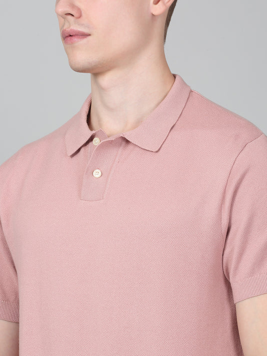 T-Shirt for Men | Breathable & Soft with Color Fastness Regular Fit Polo Neck Cotton Blend Fabric Solid Pattern