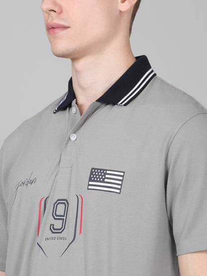 T-Shirt for Men | Breathable & Soft with Color Fastness Regular Fit Polo Neck Cotton Blend Fabric Printed Pattern