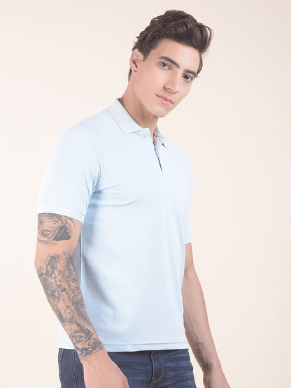 Men's Sky Solid Regular Fit Sleeveless Casual T-Shirt