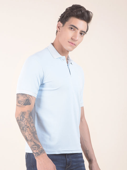 Men's Sky Solid Regular Fit Sleeveless Casual T-Shirt