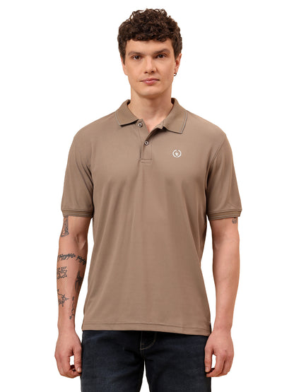 T-Shirt for Men | Breathable & Soft with Color Fastness Regular Fit Polo Neck Polyester Fabric Solid Pattern