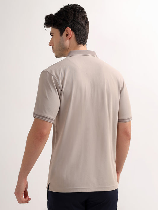 Men's Grey Solid Regular Fit Half Sleeve Casual T-Shirt