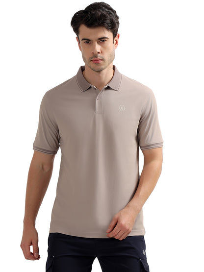 T-Shirt for Men | Breathable & Soft with Color Fastness Regular Fit Polo Neck Polyester Fabric Solid Pattern