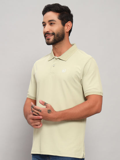 T-Shirt for Men | Breathable & Soft with Color Fastness Regular Fit Polo Neck Polyester Fabric Solid Pattern