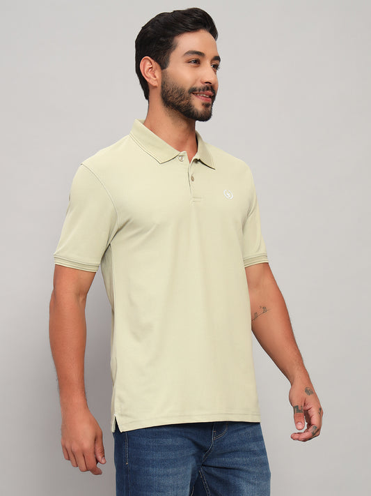 T-Shirt for Men | Breathable & Soft with Color Fastness Regular Fit Polo Neck Polyester Fabric Solid Pattern