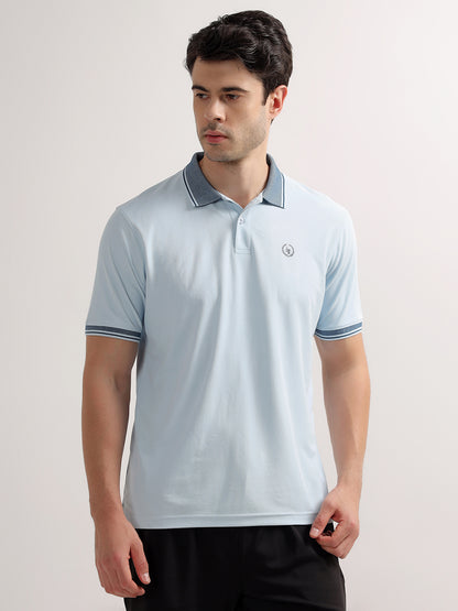 T-Shirt for Men | Breathable & Soft with Color Fastness Regular Fit Polo Neck Polyester Fabric Solid Pattern