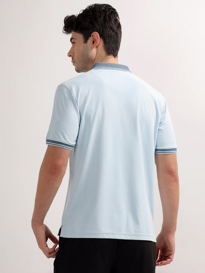 T-Shirt for Men | Breathable & Soft with Color Fastness Regular Fit Polo Neck Polyester Fabric Solid Pattern