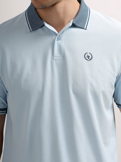 T-Shirt for Men | Breathable & Soft with Color Fastness Regular Fit Polo Neck Polyester Fabric Solid Pattern