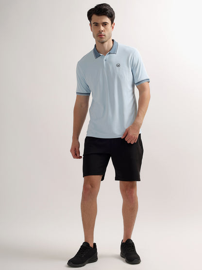 T-Shirt for Men | Breathable & Soft with Color Fastness Regular Fit Polo Neck Polyester Fabric Solid Pattern