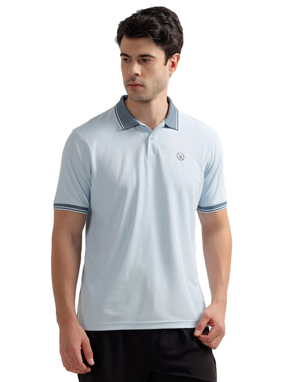 T-Shirt for Men | Breathable & Soft with Color Fastness Regular Fit Polo Neck Polyester Fabric Solid Pattern