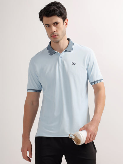 T-Shirt for Men | Breathable & Soft with Color Fastness Regular Fit Polo Neck Polyester Fabric Solid Pattern