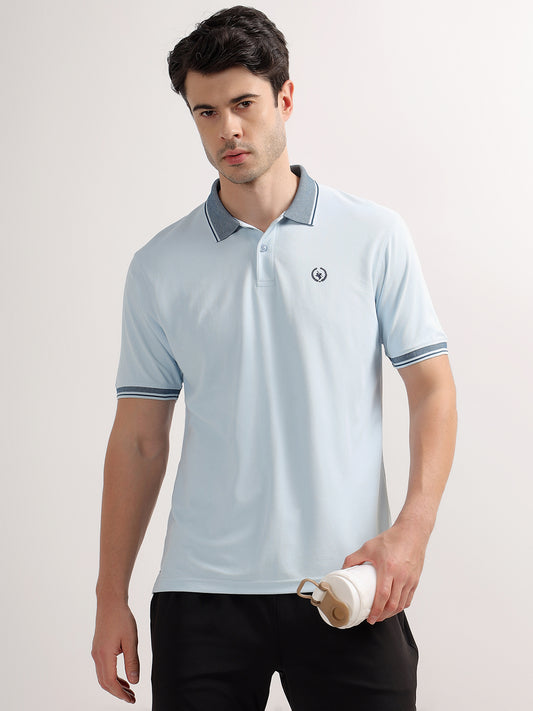 Men's Sky Solid Regular Fit Half Sleeve Casual T-Shirt
