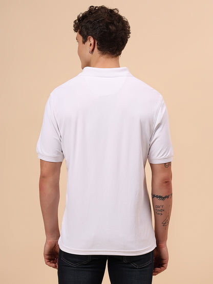 T-Shirt for Men | Breathable & Soft with Color Fastness Regular Fit Polo Neck Polyester Fabric Solid Pattern
