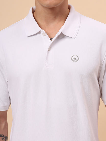 T-Shirt for Men | Breathable & Soft with Color Fastness Regular Fit Polo Neck Polyester Fabric Solid Pattern