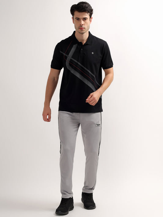 T-Shirt for Men | Breathable & Soft with Color Fastness Regular Fit Polo Neck Poly Cotton Fabric Printed Pattern