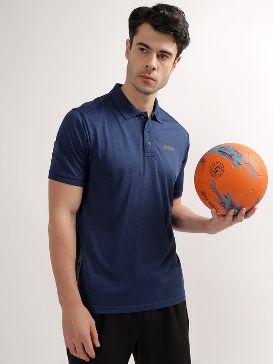 T-Shirt for Men | Breathable & Soft with Color Fastness Regular Fit Polo Neck Polyester Fabric Solid Pattern