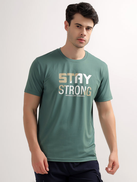 T-Shirt for Men | Breathable & Soft with Color Fastness Regular Fit Round Neck Polyester Fabric Printed Pattern