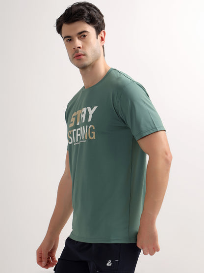 T-Shirt for Men | Breathable & Soft with Color Fastness Regular Fit Round Neck Polyester Fabric Printed Pattern