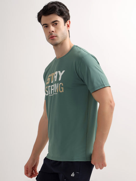 T-Shirt for Men | Breathable & Soft with Color Fastness Regular Fit Round Neck Polyester Fabric Printed Pattern