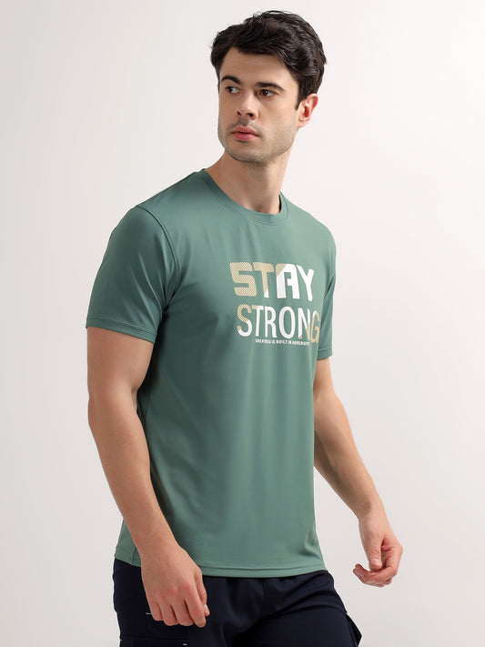 T-Shirt for Men | Breathable & Soft with Color Fastness Regular Fit Round Neck Polyester Fabric Printed Pattern