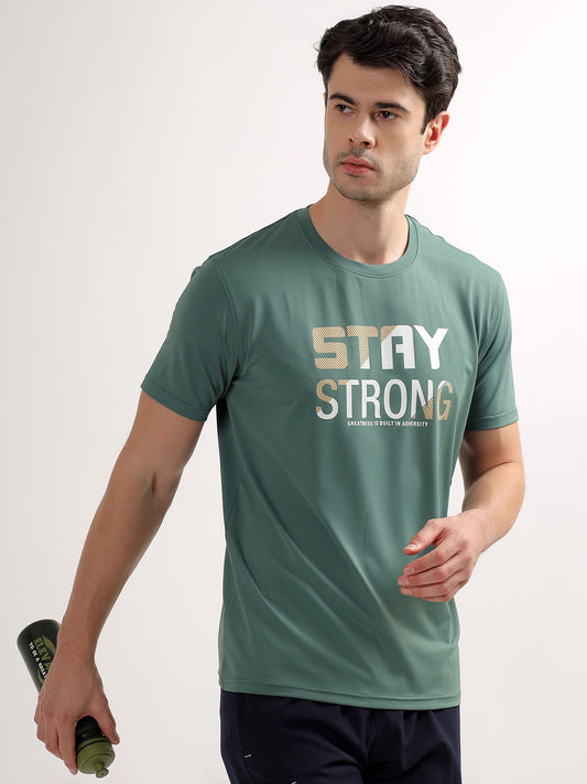 T-Shirt for Men | Breathable & Soft with Color Fastness Regular Fit Round Neck Polyester Fabric Printed Pattern