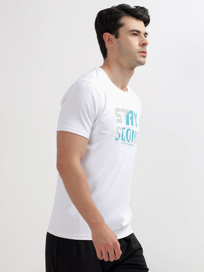 T-Shirt for Men | Breathable & Soft with Color Fastness Regular Fit Round Neck Polyester Fabric Printed Pattern