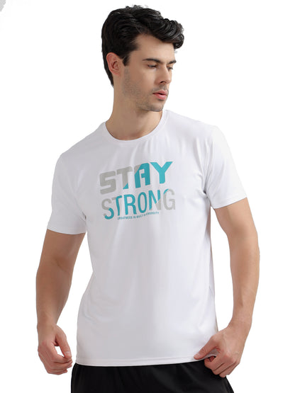 T-Shirt for Men | Breathable & Soft with Color Fastness Regular Fit Round Neck Polyester Fabric Printed Pattern