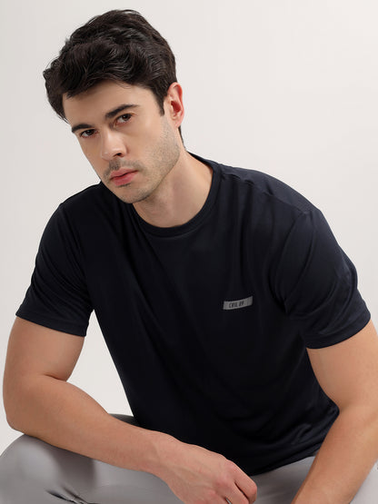 T-Shirt for Men | Breathable & Soft with Color Fastness Regular Fit Round Neck Polyester Fabric Solid Pattern