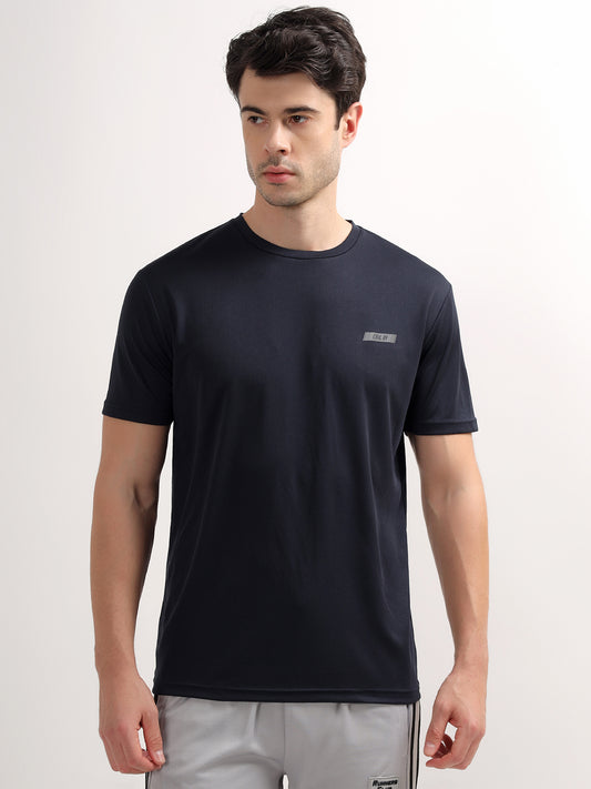 T-Shirt for Men | Breathable & Soft with Color Fastness Regular Fit Round Neck Polyester Fabric Solid Pattern