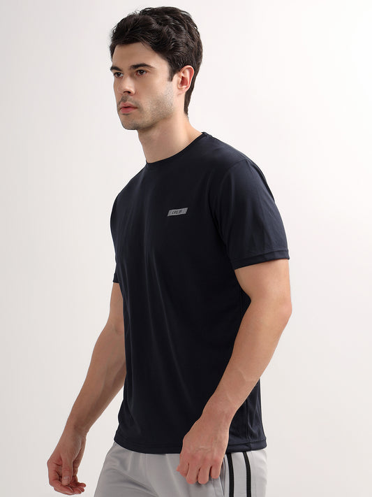 T-Shirt for Men | Breathable & Soft with Color Fastness Regular Fit Round Neck Polyester Fabric Solid Pattern