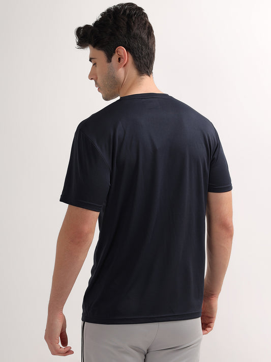 T-Shirt for Men | Breathable & Soft with Color Fastness Regular Fit Round Neck Polyester Fabric Solid Pattern
