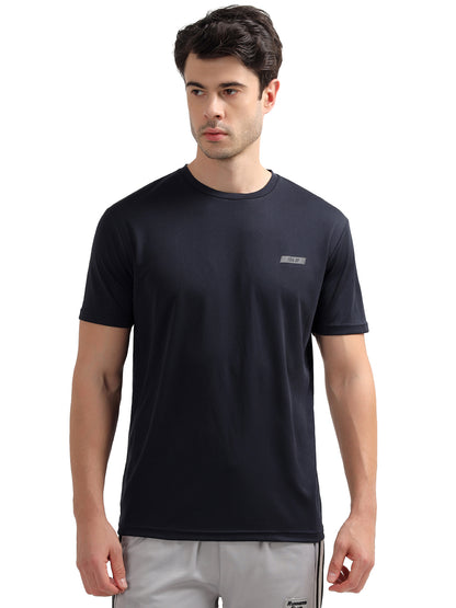 T-Shirt for Men | Breathable & Soft with Color Fastness Regular Fit Round Neck Polyester Fabric Solid Pattern