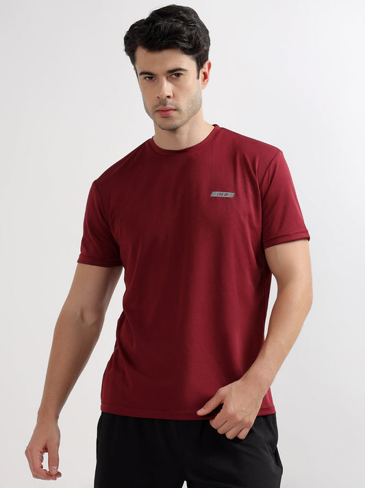 T-Shirt for Men | Breathable & Soft with Color Fastness Regular Fit Round Neck Polyester Fabric Solid Pattern