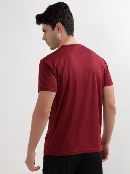 T-Shirt for Men | Breathable & Soft with Color Fastness Regular Fit Round Neck Polyester Fabric Solid Pattern