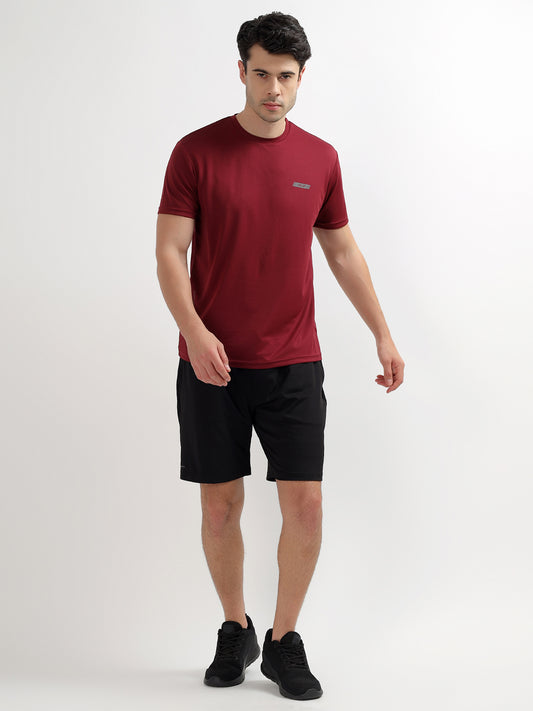 T-Shirt for Men | Breathable & Soft with Color Fastness Regular Fit Round Neck Polyester Fabric Solid Pattern