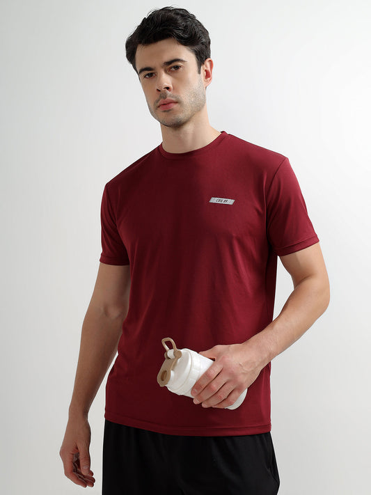 T-Shirt for Men | Breathable & Soft with Color Fastness Regular Fit Round Neck Polyester Fabric Solid Pattern