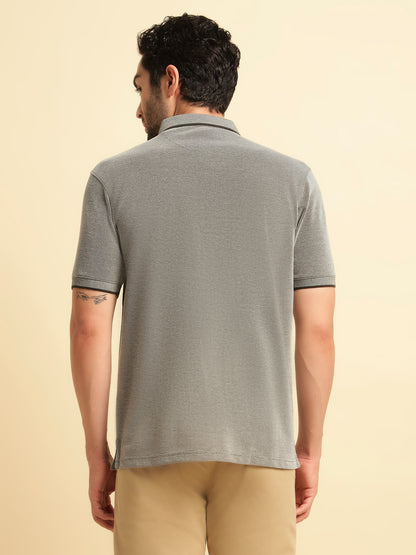 T-Shirt for Men | Breathable & Soft with Color Fastness Regular Fit Polo Neck Poly Cotton Fabric Solid Pattern