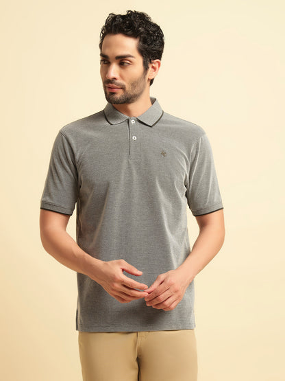 T-Shirt for Men | Breathable & Soft with Color Fastness Regular Fit Polo Neck Poly Cotton Fabric Solid Pattern
