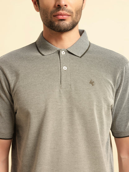 T-Shirt for Men | Breathable & Soft with Color Fastness Regular Fit Polo Neck Poly Cotton Fabric Solid Pattern