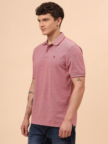 T-Shirt for Men | Breathable & Soft with Color Fastness Regular Fit Polo Neck Poly Cotton Fabric Solid Pattern