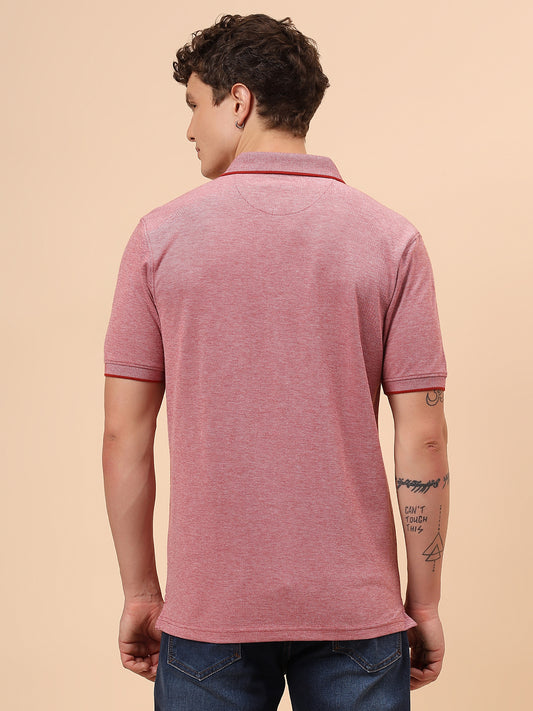 T-Shirt for Men | Breathable & Soft with Color Fastness Regular Fit Polo Neck Poly Cotton Fabric Solid Pattern