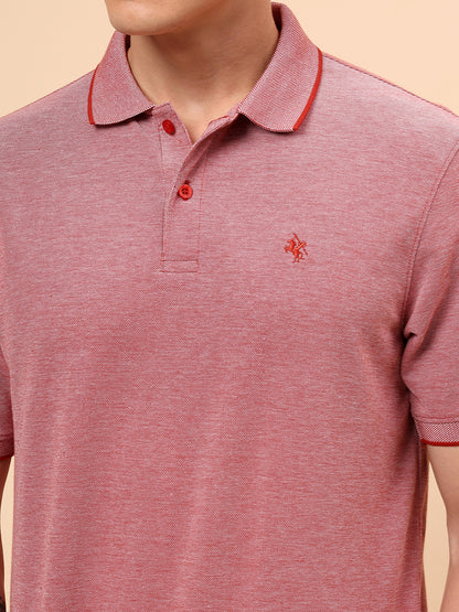 T-Shirt for Men | Breathable & Soft with Color Fastness Regular Fit Polo Neck Poly Cotton Fabric Solid Pattern