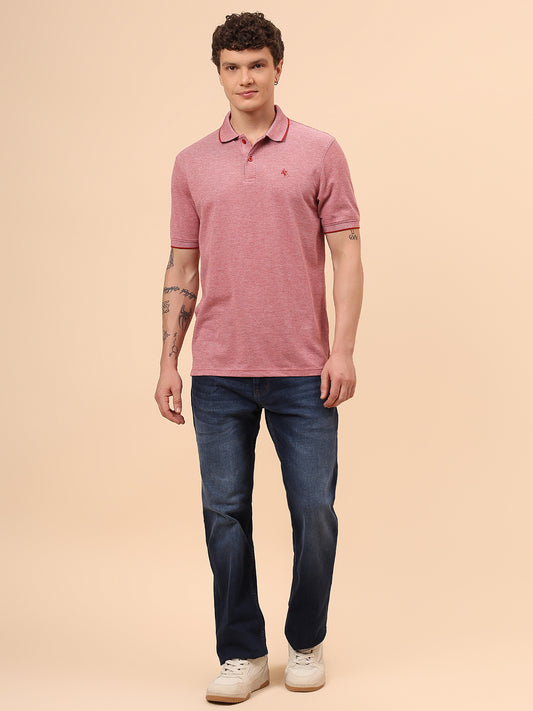 T-Shirt for Men | Breathable & Soft with Color Fastness Regular Fit Polo Neck Poly Cotton Fabric Solid Pattern