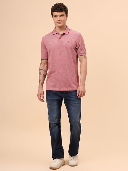 T-Shirt for Men | Breathable & Soft with Color Fastness Regular Fit Polo Neck Poly Cotton Fabric Solid Pattern