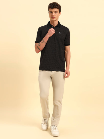 T-Shirt for Men | Breathable & Soft with Color Fastness Regular Fit Polo Neck Poly Cotton Fabric Printed Pattern