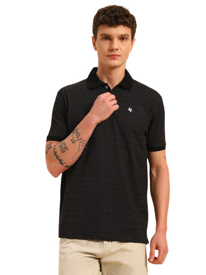 T-Shirt for Men | Breathable & Soft with Color Fastness Regular Fit Polo Neck Poly Cotton Fabric Printed Pattern