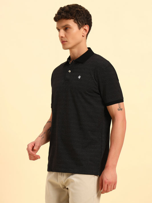 T-Shirt for Men | Breathable & Soft with Color Fastness Regular Fit Polo Neck Poly Cotton Fabric Printed Pattern